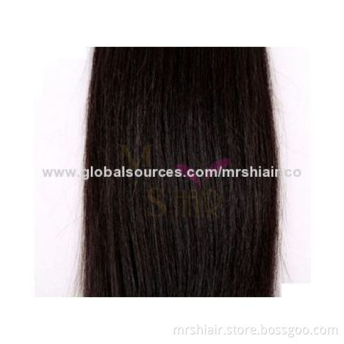 Human hair extension, virgin, yaki straight weave, natural color